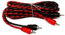 RCA16FT 16 ft 2 Channel Shielded Twisted RCA Audio Cable Amp Cables 4 Pack DS18