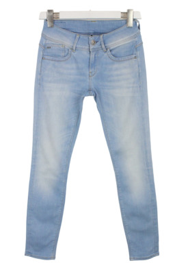 G-Star Lynn Mid Skinny Jeans Damen W27/L30 Whiskers Hell Denim Zip Fly Neu