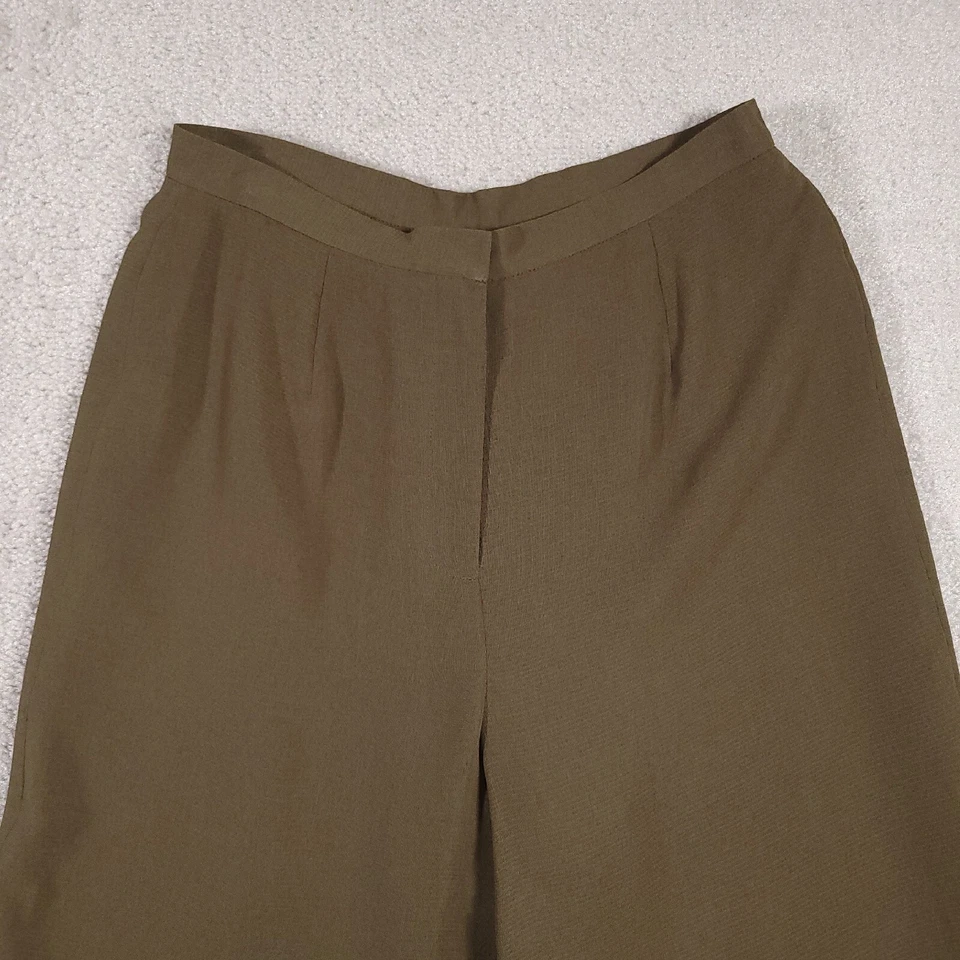 Vintage Casual Corner Dress Pants Women’s 6 Brown Wide Leg Lined Pleated Zip - Изображение 3 из 4