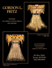 1993 AMERICAN INDIAN BUCKSKIN DRESS EXHIBIT AD, UTE, CHEYENNE, EXHIBIT PRINT AD