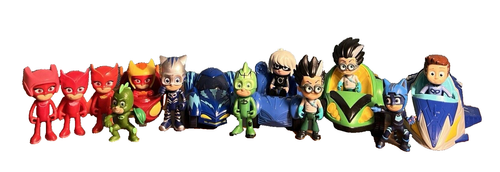 Lot PJ Mask / Action Figures w/Cars - 11 Dolls, 5 Vehicles (1 Talking Car)