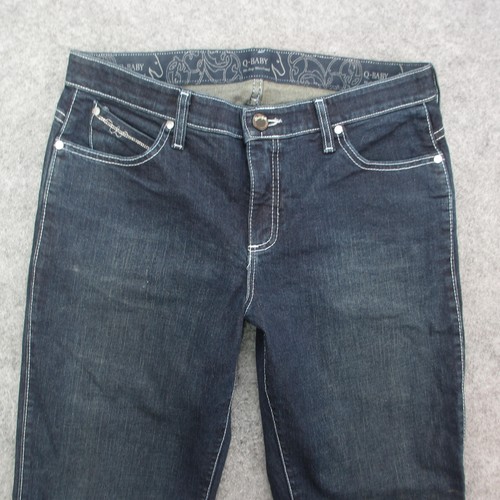 Wrangler Q-Baby Jeans donna 9/10 blu lavaggio scuro stivaletto taglio jeans - Foto 2 di 11