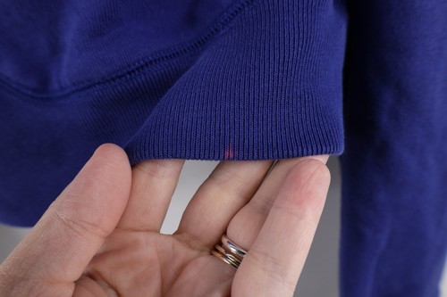 Everlane Womens Medium Distressed Blank Organic Cotton Cropped Sweatshirt Cobalt - Picture 5 of 15
