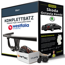 Für SKODA Octavia Kombi II Typ 1Z5 Anhängerkupplung starr +eSatz 13pol uni 04-13