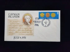 Cayman Islands July 4 1976 Georgetown Post Office Special Cancelation FDC Cover