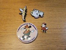 4 x Disney Tinkerbel-Minnie Mouse-Mrs Potts 90s Retro-Vintage Badges & 3 others