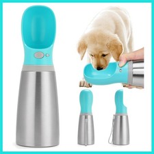 Portable Dog Water Bottle, 24 OZ, Stainless Steel Leak Proof Puppy Water Disp...