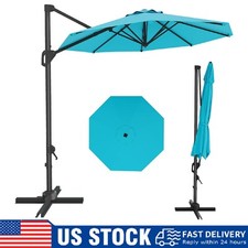 10FT Cantilever Patio Umbrella with Base ,Outdoor Offset Hanging Market Umbrella