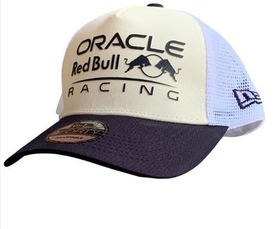R -Cream, White, & Black RBR Trucker Cap. F1 Racing. BMX. MotoGP. Factory 2nd.