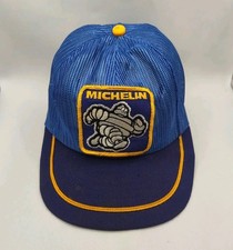 Vintage Michelin Man Trucker Hat Snapback 6 7/8 to 7 1/2 Swingster Blue Mesh USA