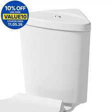 Bathroom Close Coupled Corner Toilet Cistern Only Dual Flush Ceramic White Gloss