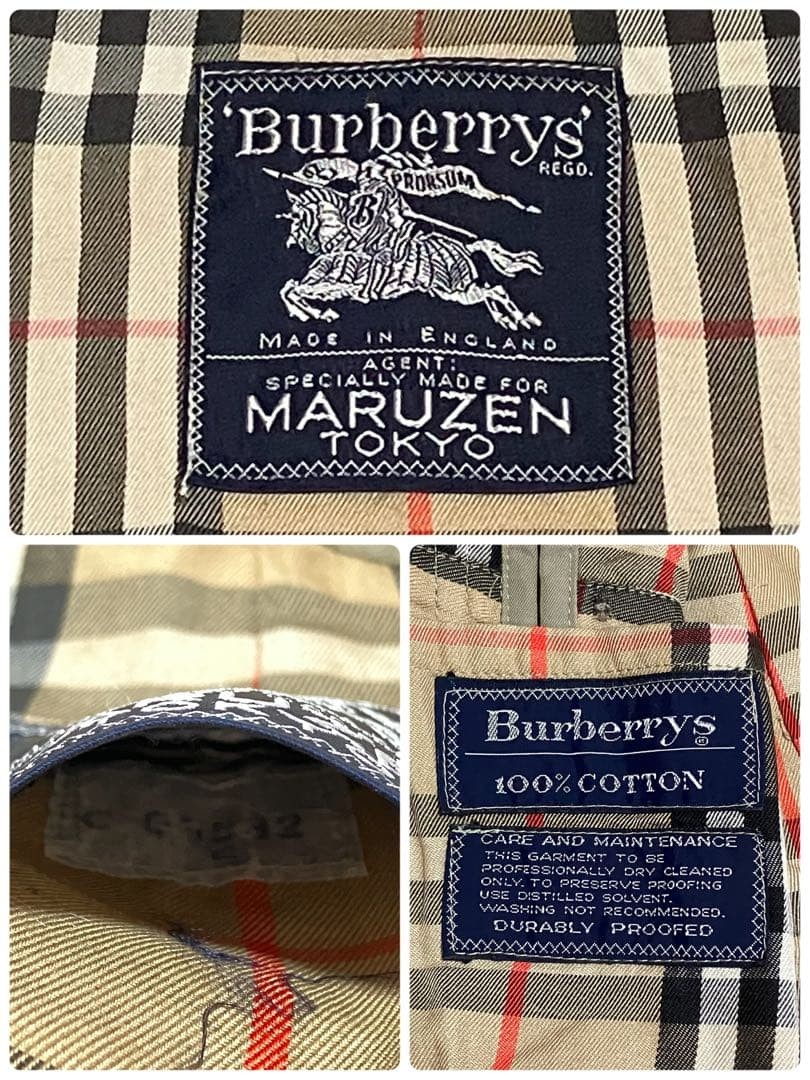 Burberrys Trench Coat Khaki Cotton With Check Pattern Size L Women thumbnail 11