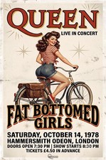Queen Fat Bottomed Girls Concert Promo Pinup Poster 11x17 inch