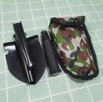1PC Outdoor Sapper Shovel Multifunctional Folding Car Four-In-One Stainless Stee