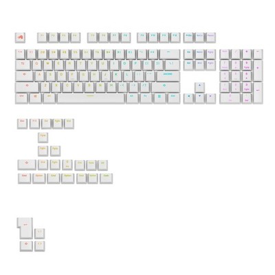 Glorious Gaming - GPBT Backlit Keycaps (White) Translucent Shine Through Lege...