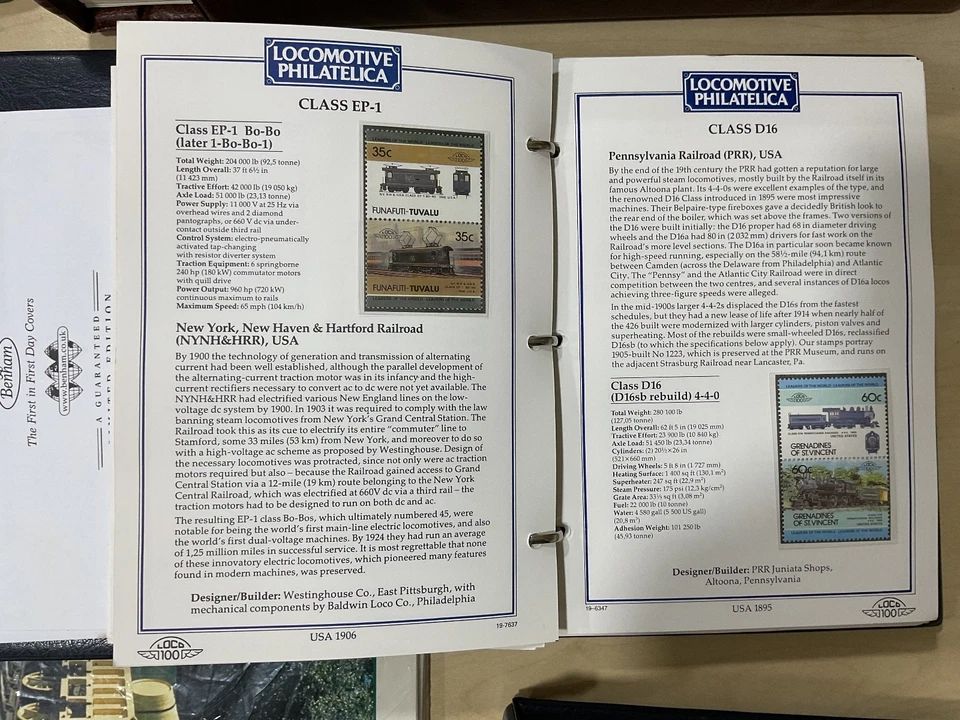 Trenes en sellos, portadas + material relacionado. 4 álbumes. Mayormente MNH. 7,5 kg. EX114 Foto 4 de 4