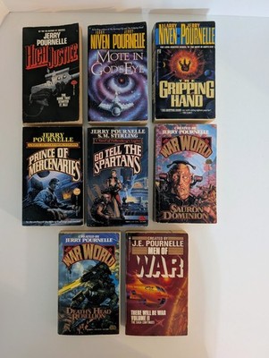 Jerry Pournelle Larry Niven Sci-Fi Lot 8 Books Mote in God's Eye Gripping Hand 