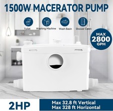 1500W Macerator Pump 2HP Grinding Blade PCB Function Toilet Pump Upflush to 32  