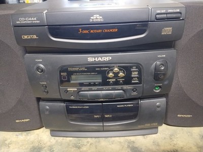 Vintage 1995 Sharp CD-C444 AM/FM Dual Cassette 3-CD Changer Stereo