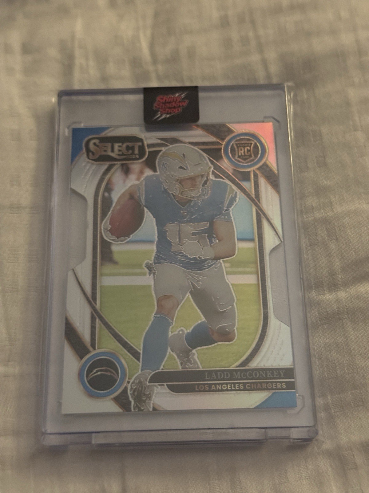 2024 Panini Select - Club Level Ladd McConkey #268 Silver Prizm Die-Cut (RC)