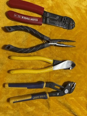 Klein Tools USA Crimper + Vise-Grip Pliers Lot | Electrician Hand Tools