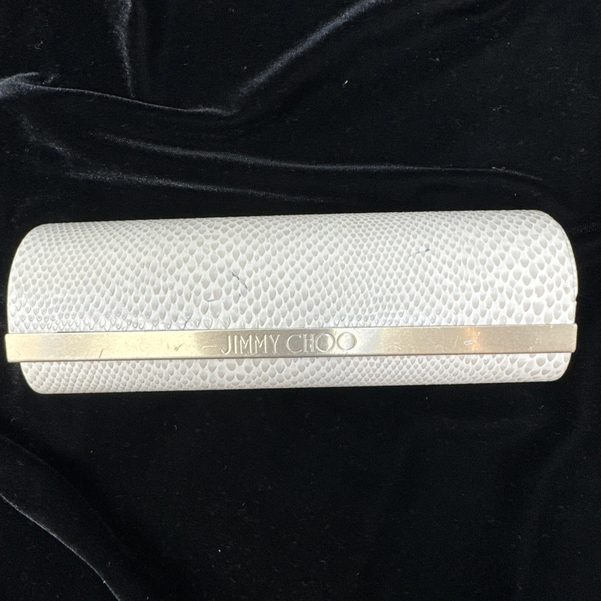 Jimmy Choo Vintage White Hard Shell Sunglasses Case Designer Eyewear Box Jimmy Choo White Acrylic Magnetic Hard Clutch Eyeglass  main image 2