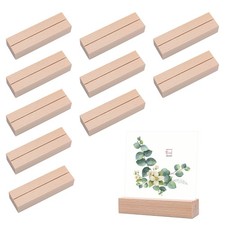 10 Stück Kartenhalter Holz, Tischkartenhalter aus Buchenholz 10x3x2cm, Menüha...