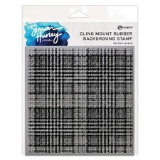 Simon Hurley create. Mount Stamp 6"X6"-Tartan Plaid