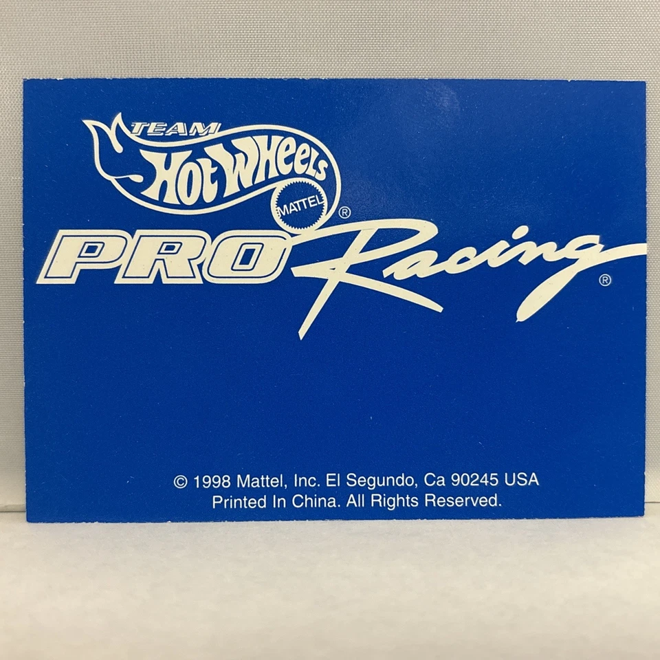 CARD ONLY: Hot Wheels Trading Card Pro Racing Nascar 1998 - Image 2 of 2