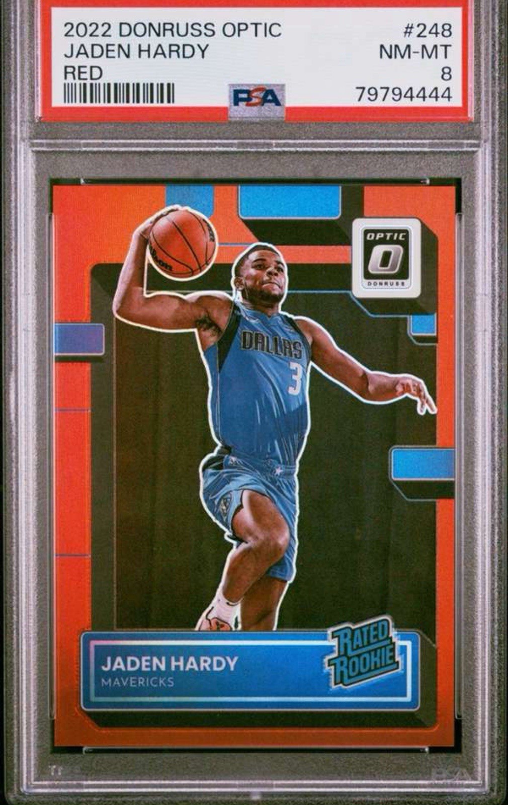2022-23 Panini Donruss Optic - Rated Rookie Jaden Hardy #248 Red Prizm /99 (RC)