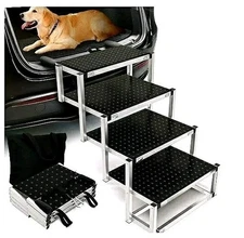 Gimars Ultra Sturdy Extra Wide Aluminium Dog Car Stairs For Large Dogs 17in. New