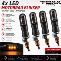ToXx Led Motorrad Mini Blinker Schwarz Smoke GetöNt Universal 12V M8 Miniblinker