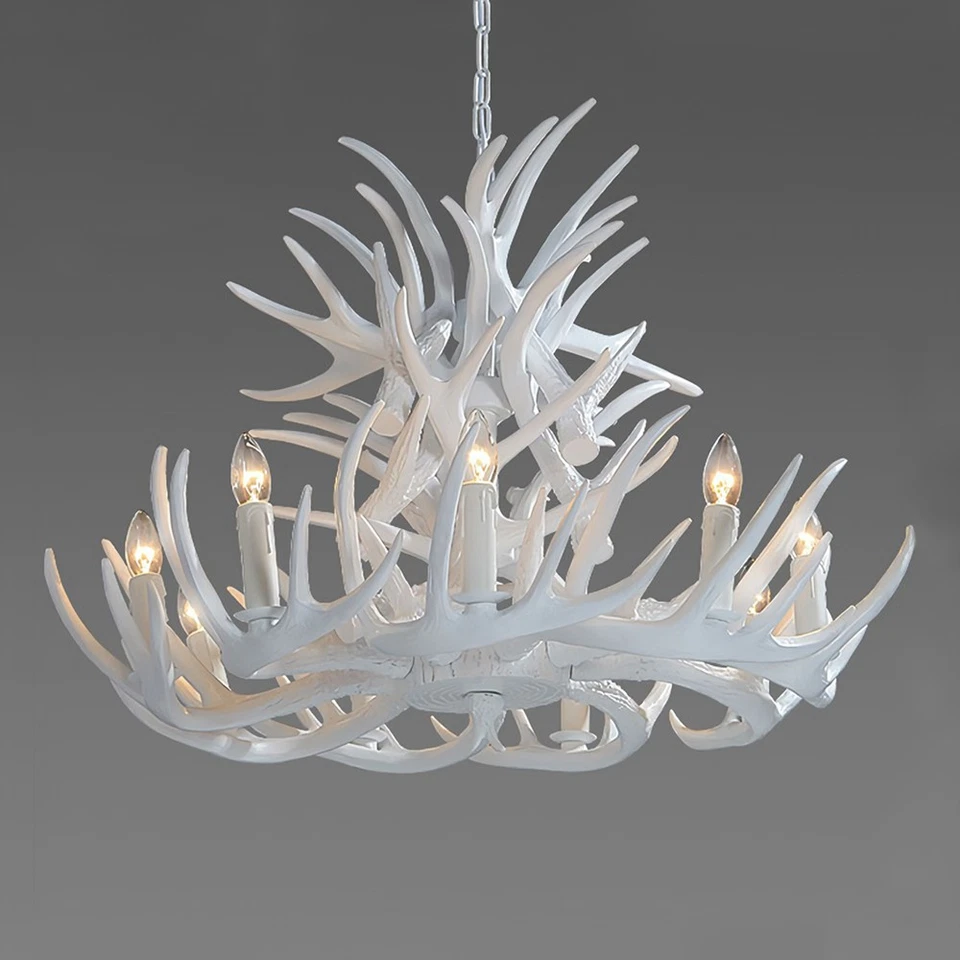 Современная большая люстра из рогов светильники столовая бар кафе винтажная подвесная лампа - Изображение 3 из 4