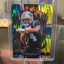 2025 Panini Select Tetairoa McMillan Green Yellow Shock RC ROY Premier Level