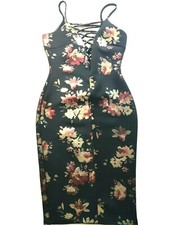 Windsor Mini Dress Black Metallic Floral Strappy A65