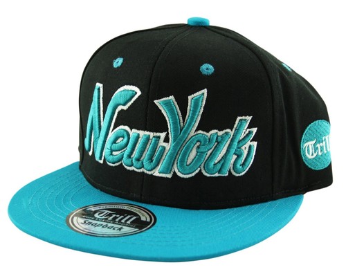2 TONE TRILL NEW YORK NY SCRIPT SNAPBACK Flat Peak Cap Snap Back One Size - Picture 4 of 4