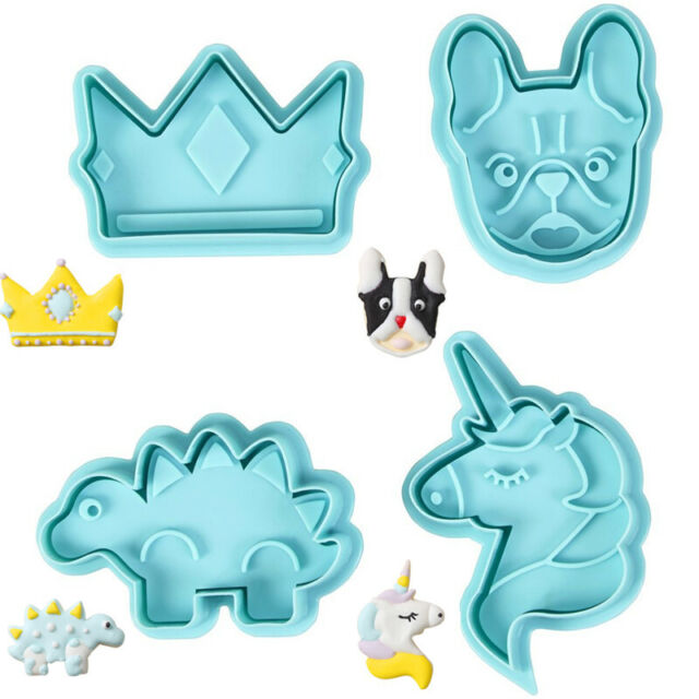 4pcs Stainless Steel Dinosaur Cookie Biscuit Cutter Mold Cake Pastry Baking Tool