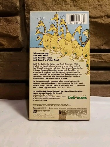 1994 VHS TAPE Dr. Seuss GREEN EGGS AND HAM AND OTHER STORIES Sing Along Classics - Picture 2 of 5