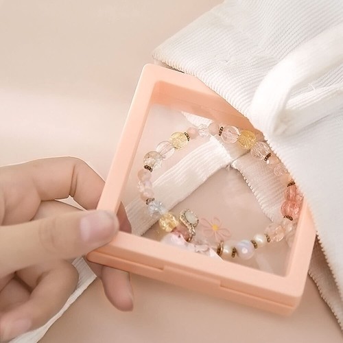 10/20X Transparent PE Thin Film Suspension Jewelry Display Box for Ring Necklace - Picture 4 of 9