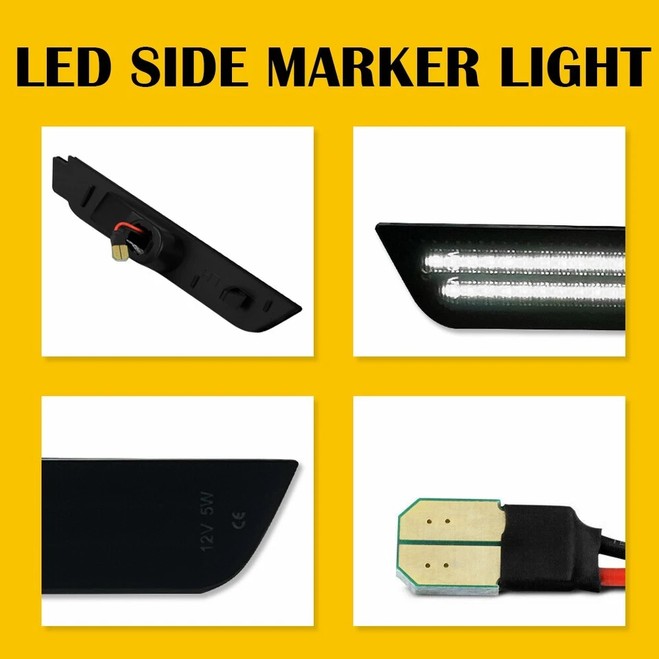 Para Chevy Camaro 2010-2015 y Delantero Trasero LED Luz de Marcador Lateral Parachoques Lámpara Ahumada Foto 4 de 4