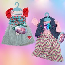 My Life As Fashion 18" Doll Dress 2 Sets NEW Watermelon Prt, Pink Chevron Skirt