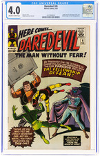 Daredevil 6 CGC 4.0, 1st Appearance Of Mister Fear, Lee and Wood, Marvel 1965 