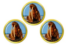 Walrus Golfball-Marker Gold 18 mm Set 3 mit Glanzfinish