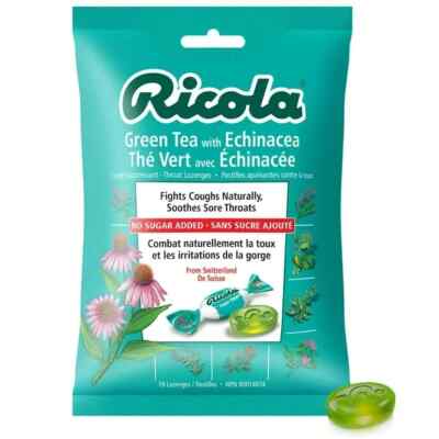 3 x Ricola Sugar Free Green Tea with Echinacea Cough Drops 19 Count FRESH Canada
