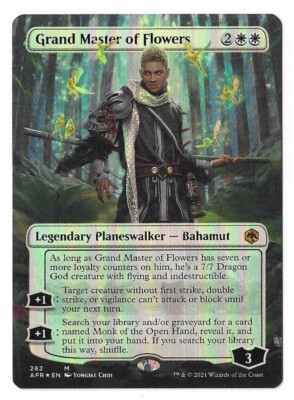 MTG Grand Master of Flowers Borderless FOIL Adventures Forgotten Realms #282