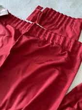 Lightweight Red Faux Silk Drapes  2 PAIR ( 4 Panels with holdbacks ) all 88" L