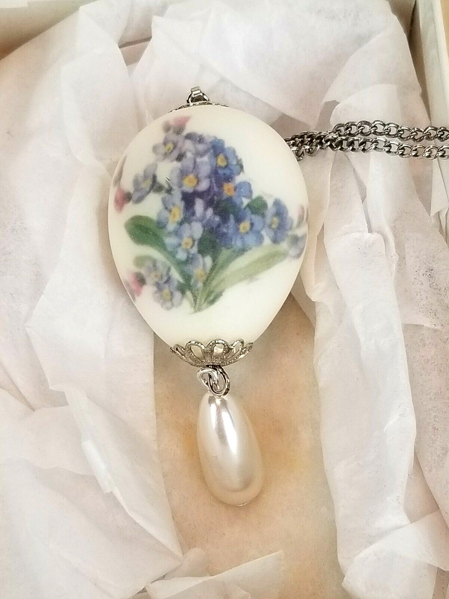 Carolina Quail Egg - Necklace with Silver Tone  Designer - LORENE S. EURY View 4