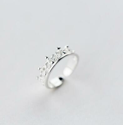 Silver Royal Crown White Gold Promise Adjustable Band Toe Ring