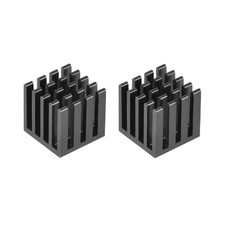 2pcs Cross Shaped Notch Heatsink for MOS GPU IC Chip Black 15x15x15mm-
