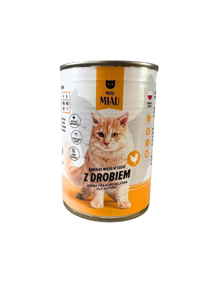 60x415g Katzenfutter Nassfutter alle Rasse Mix Geflügel Rind Stücke in Soße 400g - Bild 3 von 4